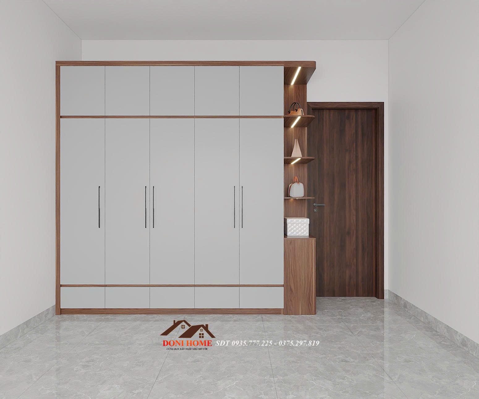 Tủ quần áo nhiều ngăn treo, đẹp và hiện đại TA03